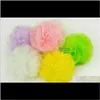 Brushes, Sponges Scrubbers Bathroom Accessories Home & Garden Drop Delivery 2021 Multi Colors 8G/15G/20G/30G Pouf Loofahs Nylon Brush Ball, M