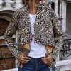 Mode Damen Damen Langarm Umlegekragen Vorne offen Mäntel Lässige Leopardenmuster Unregelmäßige Jacke Tops Outwear # g3 Jacken