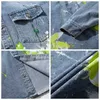 2020 Splash Bläck Graffiti Denimskjorta Ungdom Modig Jean Jackor Män Hip Hop Shirt Jacka Coats Lossa Casual Höst Outwear C0607