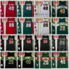 Mitchell och Ness Retro Stitched Basketball Jerseys Toppkvalitet Vit Röd Svart Grön Blå Lila Gul Baskeball Jersey Man Storlek S-XXL