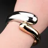 2019 Top Quality Fashion Bangles Gold Color Alloy Simple Wide Opened Bangles Snake Bracelet & Bangles for Women S1605 Q0719