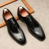 Mode Brogue Männer Casual Kleid Schuhe Schwarz Hohe Qualität Oxford Echtes Rindsleder Formale Schuhe Für Männliche Party Schuh Für anzug