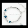Drop dostawa 2021 Bransoletka Ocean Charm Austrian Crystal Love łańcuch serca bransoletki bransoletki biżuteria na wesele świąteczne