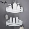 Wall Mounted White Aluminum Bathroom Soap Dish Bath Shower Shelf Bath Shampoo Holder Basket Holder Corner shelf 210724