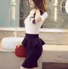 Fashion OL Women Black Causal Stretch High Waist Womens A-Line Skirts Plus Size Femininas Short Lady Skirt 2202 50 210415