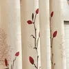 Gardin draperier [bytee] pastorala gardiner för vardagsrum sovrum anpassade röda halvljusfönster Voilage Rideaux Chambre