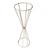 パーティーデコレーション10pcs Vase Gold White Flower Stand 70cm 50cmメタルロードリードウェディングセンターピースフラワーラックイベント2887206