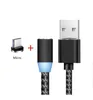 Alta qualidade 3 em 1 Cabos de telefonia magnética linha de carregador 2A Nylon Fast Cording Cord Tipo C Micro USB Fio de cabo para Samsung S21 Acessórios para telefones celulares