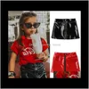 Skorts Vêtements Bébé Maternité Drop Livraison 2021 Jolis vêtements Enfant Enfants Filles Paillettes Pu En Cuir Mini Jupe Infantile Bébé Fille Fermeture À Glissière Ski