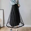 Femmes Jupe streetwear ins mode printemps hiver Noël Stretch saia midi Long Tulle Vintage Jupes Rétro Taille Élastique Tutus 210520