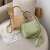 Klare Frauen Einkaufstasche PVC transparente Einkaufsschulterhandtasche Reisen Crossbody Taschen Hoch weibliche Kapazität Jelly Geldbörsen