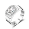 14k Geel Vergulde Rechthoek Geslepen Diamanten Ringen Voor Mannen Wit Goud Volledig Ingelegd AAA Zirkoon Simulatie Diamanten Ring fijne Jewelry260w
