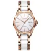 Marca mecânica de luxo assistir JSDUN Ladies Fashion Luxury Gold Rose Gold Aço inoxidável Cerâmica Vestido Vestido de cinta