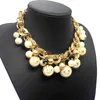 Cor prata ABS ABS Big Pearl Colar Espaços Declaração Jóias Mulheres / Collares Perlas / Grand Collier de Perles / Joyeria