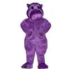 2021 Halloween Purple Hippo Mascot Kostym Anpassning Tecknad Hippopotamus Anime Tema Karaktär Julkarneval Vuxen Födelsedagsfest Fancy Outfit