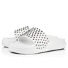 fashion luxury men slippers slides triple black white spikes women mens flat flip flops beach hotel platform sandals
