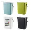 Hooks & Rails Household Cabinet Door Wall-mounted Small Trash Can Plastic Mountable Basket Bucket Hanging Waste Bin With Lid For Office