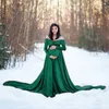 Maternity Dresses Pregnancy Women Velvet Dress Fashion Autumn Winter Clothes Casual V Neck Long Sleeve Tailing Maxi Gown Po Shoot Prop Vesti