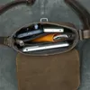 Omuz Çantası Casual Erkekler Çılgın At Deri Yüksek Kalite Hakiki Deri Crossbody Çanta Erkek Çanta Messenger Çanta Tote