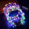 LED Işık Kadar Çiçek Taç Yanıp Sönen Çelenkler Kafa Bandı Klipsler Çiçek Kafa Hoop Peri Hairband Şapkalar Düğün Noel Partisi Dekoru 2016 Y2