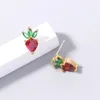 Femme cristal fruits fraise boucle d'oreille belle fille Simulation rouge fraise boucle d'oreille pour les femmes mignon bijoux accessoires