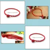 Charm Bracelets Jewelry 004 Hand-Woven Rope Natal Bright Red String For Security And Peace 2 Yuan Shop Stall Supply Wholesale Drop Delivery