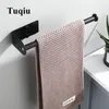 Towel Racks Tuqiu Hanger Wall Mounted Holder Bathroom Black Paper Rail 304 Stainless Steel