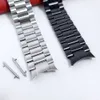 Sem lacunas de aço inoxidável para Samsung Galaxy Watch 4 clássico 46mm 42mm / assistir4 44mm 40mm banda de pulso curvo end metal pulseira H0915