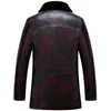 Herenbont faux Russische winter zwart lederen jassen hoge kwaliteit dikke warme heren jas en jas mode casual kleding Jaquet