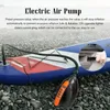 Pneumatiska verktyg Electric Air Pump 20psi High Pressure Dual Stage Auto-off inflation med 6 munstycken för uppblåsbar båt surfbräda