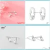 Charm Jewelrys925 Sier Ear Nail Simple Fashion Pin Pearl Personlighet Raffinerad Eleganta designörhängen för kvinnor Drop Delivery 2021 E8RSF