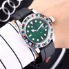 Relógios casuais movimentos automáticos originais pulseira de borracha de primeira qualidade espelho de safira-datch colorido diamante decoração watch280i