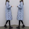Plus Size Warm Woman Winter Coat Parkas Slim Cotton Padded Basic Jacket Female Casual Long Outwear Feminina 211011