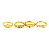 Kadın Hollow 24 K Altın Kaplama Bant Yüzük NJGR053 Moda Düğün Hediyesi Kadınlar Sarı Altın Plaka Takı Yüzük