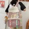 バックパック女性ファッションガールラップトップ原宿スクールブックメッシュ女性カワイイナイロンネットバッグレディース学生大学