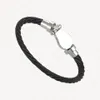 Bracciale con cavo a ferro di cavallo moda Bracciale in acciaio inossidabile nero placcato oro bianco 18 carati Braccialetti per uomo Accessori regalo per donna con sacchetti per gioielli all'ingrosso