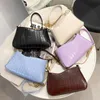 Fashion Alligator Pattern Shoulder Bag Irregular Shaped Chain Underarm Purse Solid Color Women PU Leather Crossbody Handbags Bags