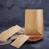 1000 Uds. Papel Kraft de 12 tamaños, ángulo redondo, parte superior abierta, papel de aluminio, bolsas de sellado térmico, bolsas de frutas secas, nueces, bolsas de almacenamiento de alimentos al por menor