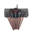 8 st Imitation Ebony Makeup Brushes Set Trähandtag Professionell Make Up Verktyg Kit Ögonborste Mjukt hår Passar till nybörjare