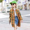 Meisjes plaid shirt 2021 lente meisjes kleding tiener school meisje shirts voor meisjes blouse kinderen plaid blouse 4-14T kinderkleding 210331