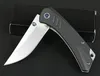 RM102 Flipper Folding Knife 5Cr13Mov Satin Drop Point Blade G10 + Stainless Steel Handle Ball Bearing EDC Pocket Knives