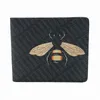 High Quality Men Animal Short Wallet Leather Black Snake Tiger Bee Wallets Women Purse Card Holders With Gift Box