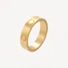 Love Rings Womens skruvring Par Rostfritt stål Casual Fashion Street Classic Gold Plated Valfritt storlek 5 6mm Tillbehör med smycken