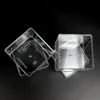 20st Square Transparent PS Hard Plast Packaging Dessert Pastry Box Cake Cup Små Bröllop Födelsedagsfest Favoriter Med Lock Present Wrap