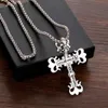 Groothandel Kruis RVS Hanger Ketting Titanium Staal Vintage Retro Gothic Punk Stijlen Hip-Hop Lange Trui Keten Partij Sieraden Accessoires