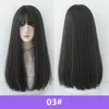 Peruca feminina longo cabelo headgear preto reto reta ar bangs completo top pêlos realistas perucas fábrica atacado