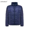 Schinteon Men White Duck Down Jacket Ultra Light Thin Jackets Stand Collar Outerwear New Arrival Autumn M-6XL G1108