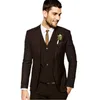 Slim Fits Chocolate Men's Business Suit Cocktail Dress Groom Tuxedos Manteau Gilet Pantalon Ensembles (Veste + Pantalon + Gilet + Cravate) W: 316 Costumes Blaz