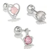 Stile coreano cuore fiore elica orecchio cartilagine trago orecchini orecchini piercing gioielli per donne e ragazze