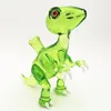 Szkło Dino Water Bong 14.4mm Kobiet Joint Hookh Pipe Bubbler Zielony kolor